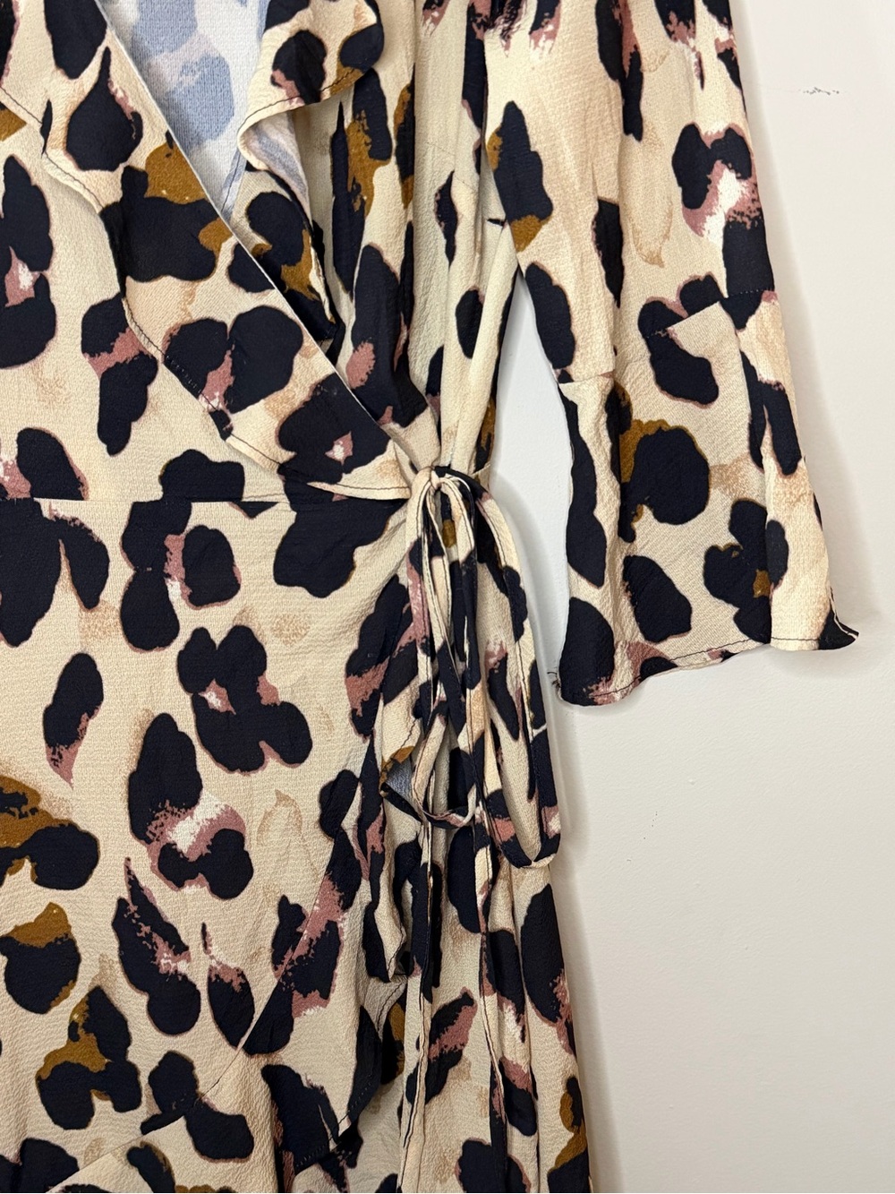 PrettyLittleThing Animal Print Wrap Mini Dress Size 8